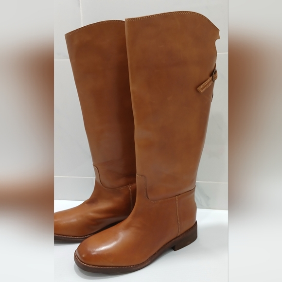 Free People Womens Everly Equestrian Leather Boots Size 7 Tan NWOT - Picture 8 of 16
